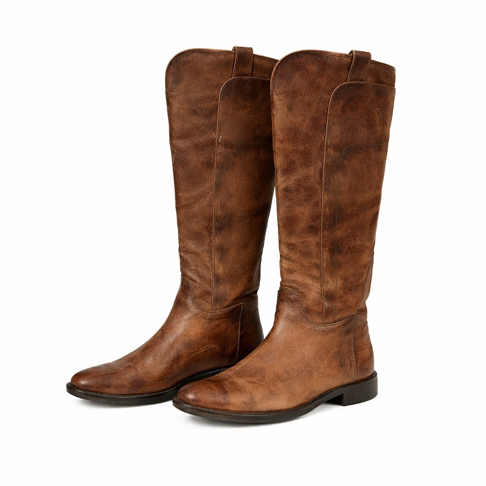 Brown Leather Knee-High Boots